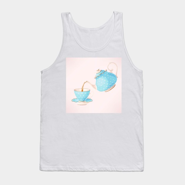 Watercolor Tea Party Tank Top by NewburyBoutique